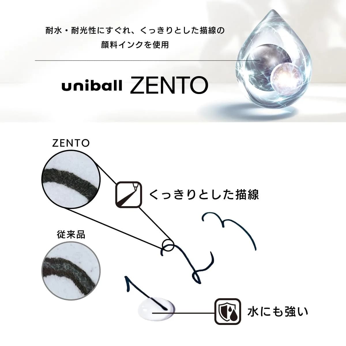 uniball ZENTO UBR-Z-38 Refill 0.38mm Extra Fine Point Black | Smooth Ink Flow - view 4