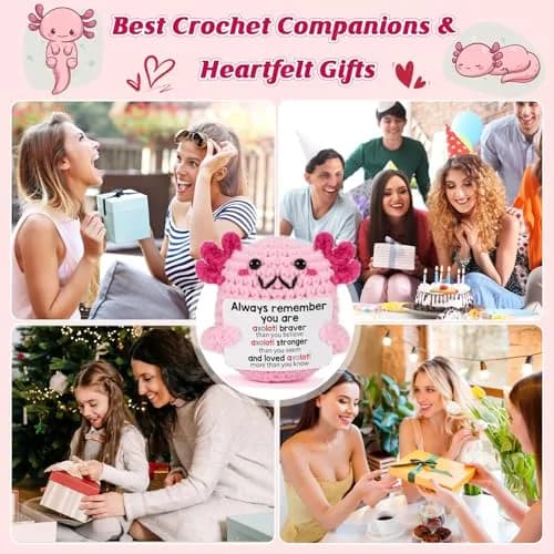 WEYON Handmade Crochet Axolotl Plush Toy 3.81 cm (1.5 inches) | ASTM-Tested Non-Toxic Toy Figure thumbnail 7