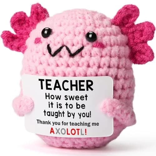WEYON Handmade Crochet Axolotl Desk Toy | Teacher Appreciation Gift 1.5 inch (3.81 cm) thumbnail 1