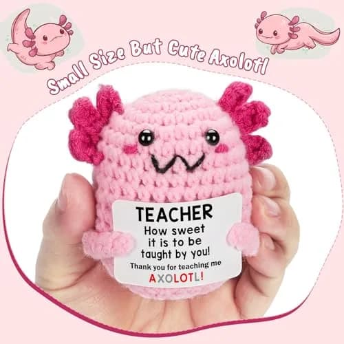 WEYON Handmade Crochet Axolotl Desk Toy | Teacher Appreciation Gift 1.5 inch (3.81 cm) thumbnail 2