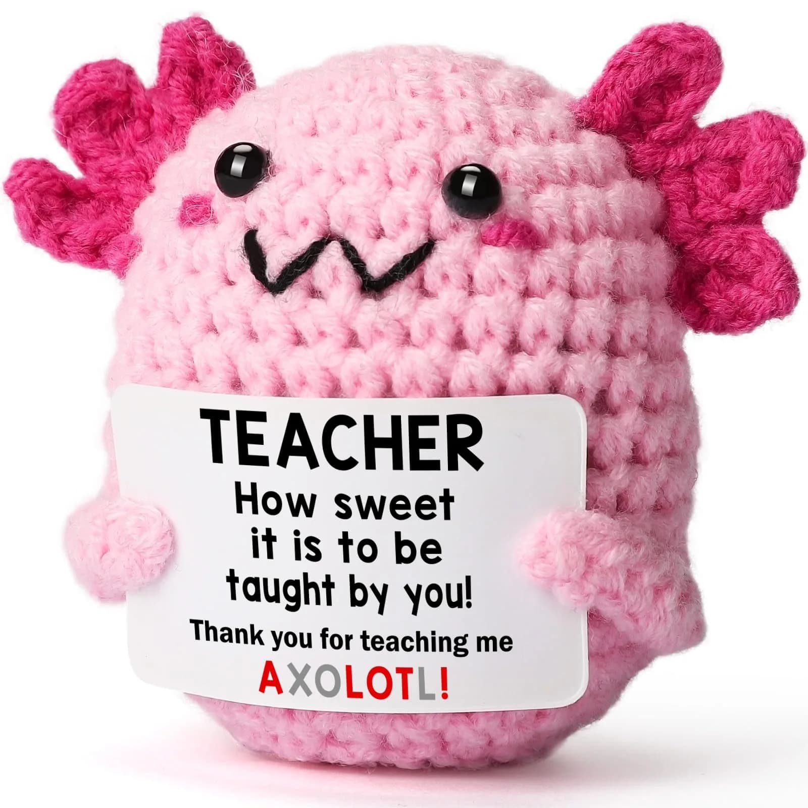 WEYON Crochet Sheep Plush Toy with Bedtime Card, Handmade 8-10cm, Cute Cozy Desk Decor | Counting Sheep Comfort — Teacher