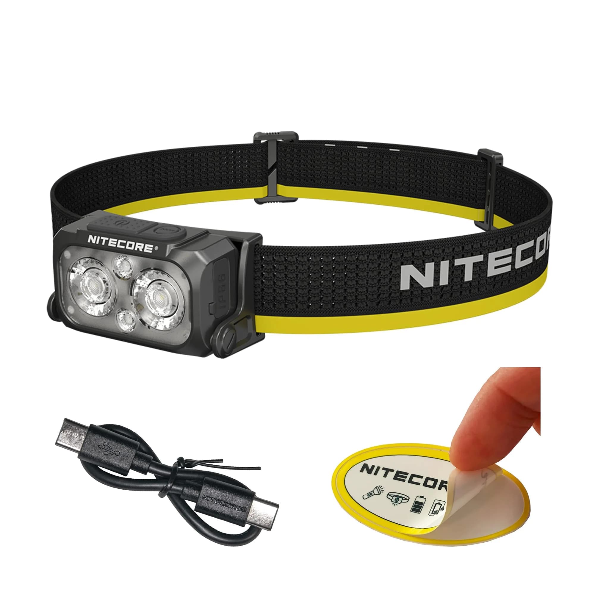 Nitecore NU25 MCT 400 Lumen Headlamp | Lightweight USB-C Rechargeable Outdoor Light with Multi-Color Temperatures — Black / Headband
