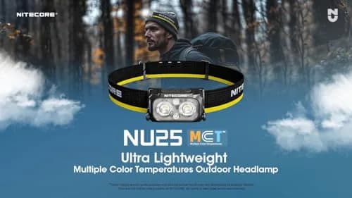 Nitecore NU25 MCT 400 Lumen Headlamp | Lightweight USB-C Rechargeable Outdoor Headlamp with Multi-Color Temps thumbnail 2