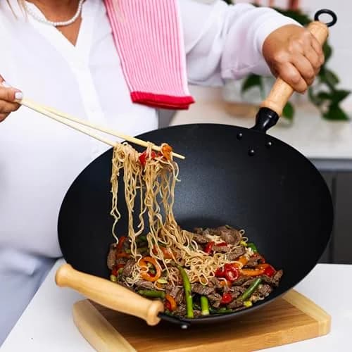Joyce Chen Professional Series Nonstick 14-Inch Wok 13-Piece PFAS Free Cookware Set | Authentic Asian Cooking thumbnail 3