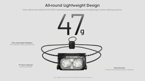 Nitecore NU25 MCT UL 400 Lumen Ultralight USB-C Headlamp | Multiple Color Temperatures & Waterproof thumbnail 5