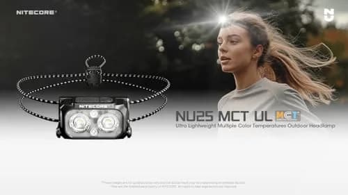 Nitecore NU25 MCT UL 400 Lumen Ultralight USB-C Headlamp | Multiple Color Temperatures & Waterproof thumbnail 2