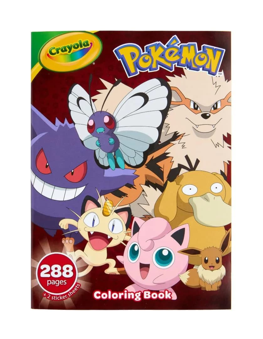 Crayola Giant Pokemon Coloring Book (288 Pages) | 2 Sticker Sheets, Travel Activity, Gift for Kids & Adults - main product image