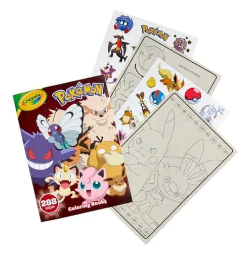 Crayola Giant Pokemon Coloring Book (288 Pages) | 2 Sticker Sheets, Travel Activity, Gift for Kids & Adults thumbnail 2