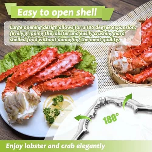 Vicsamer Lobster Crackers and Picks Set | Heavy Duty Seafood Tools for Crab & Lobster | Stainless Steel & Zinc Alloy | Silvery thumbnail 6