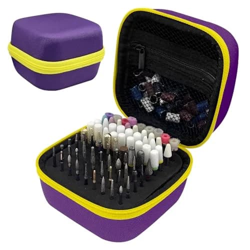 Thowapou 81 Holes Nail Drill Bit Holder Case | Dustproof Portable Organizer for 3/32" Bits thumbnail 1