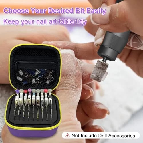 Thowapou 81 Holes Nail Drill Bit Holder Case | Dustproof Portable Organizer for 3/32" Bits thumbnail 7