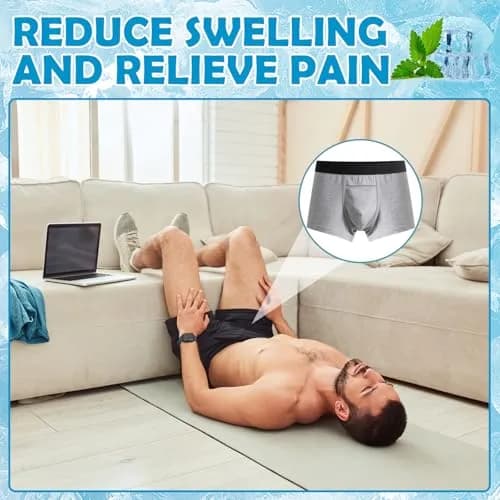 Janmercy Vasectomy Underwear Briefs for Men, Black & Gray, Large | Support & Recovery Aid thumbnail 6