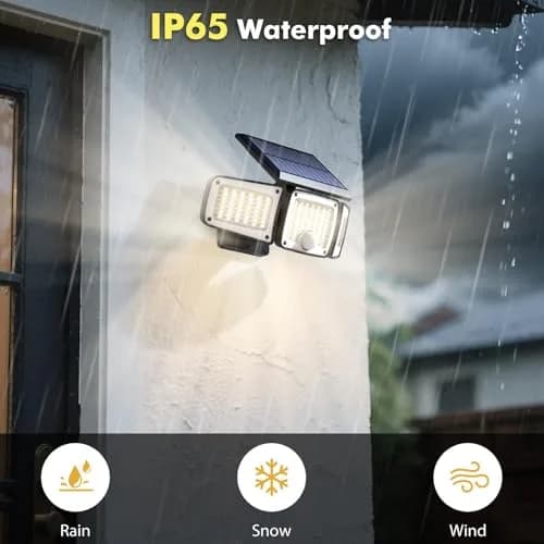 Orbecco Solar Motion Lights 288 LED 3000lm 3 Color Temps | IP65 Waterproof Outdoor Wall Mount thumbnail 6