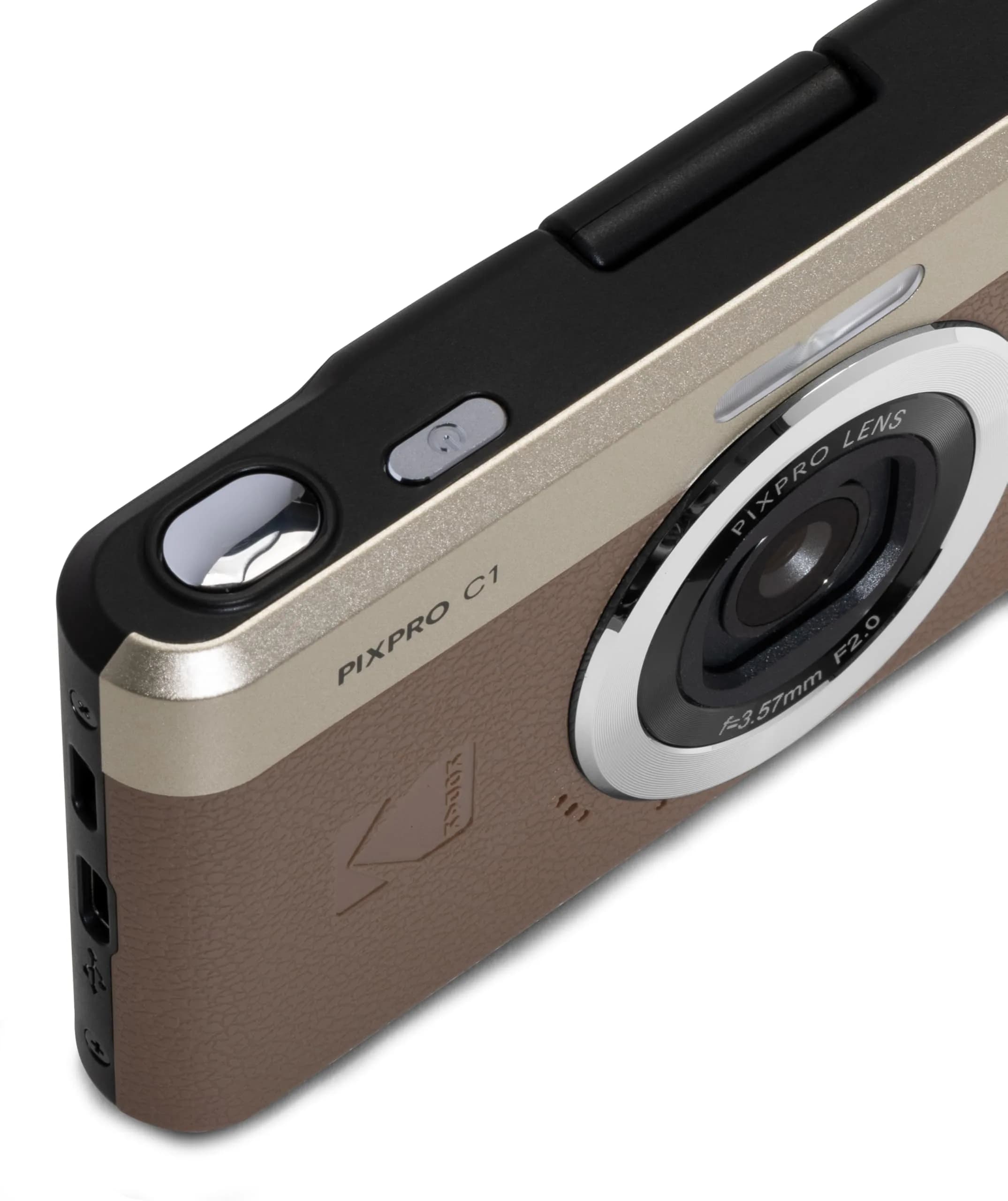 Kodak PIXPRO C1 Compact Digital Camera Brown | 13MP 1/3 BSI CMOS, 26mm F/2 Fixed-Focus, 4x Digital Zoom, 2.8" 180 Degree Tilt LCD, 1080p/60fps, USB-C Charging - view 4