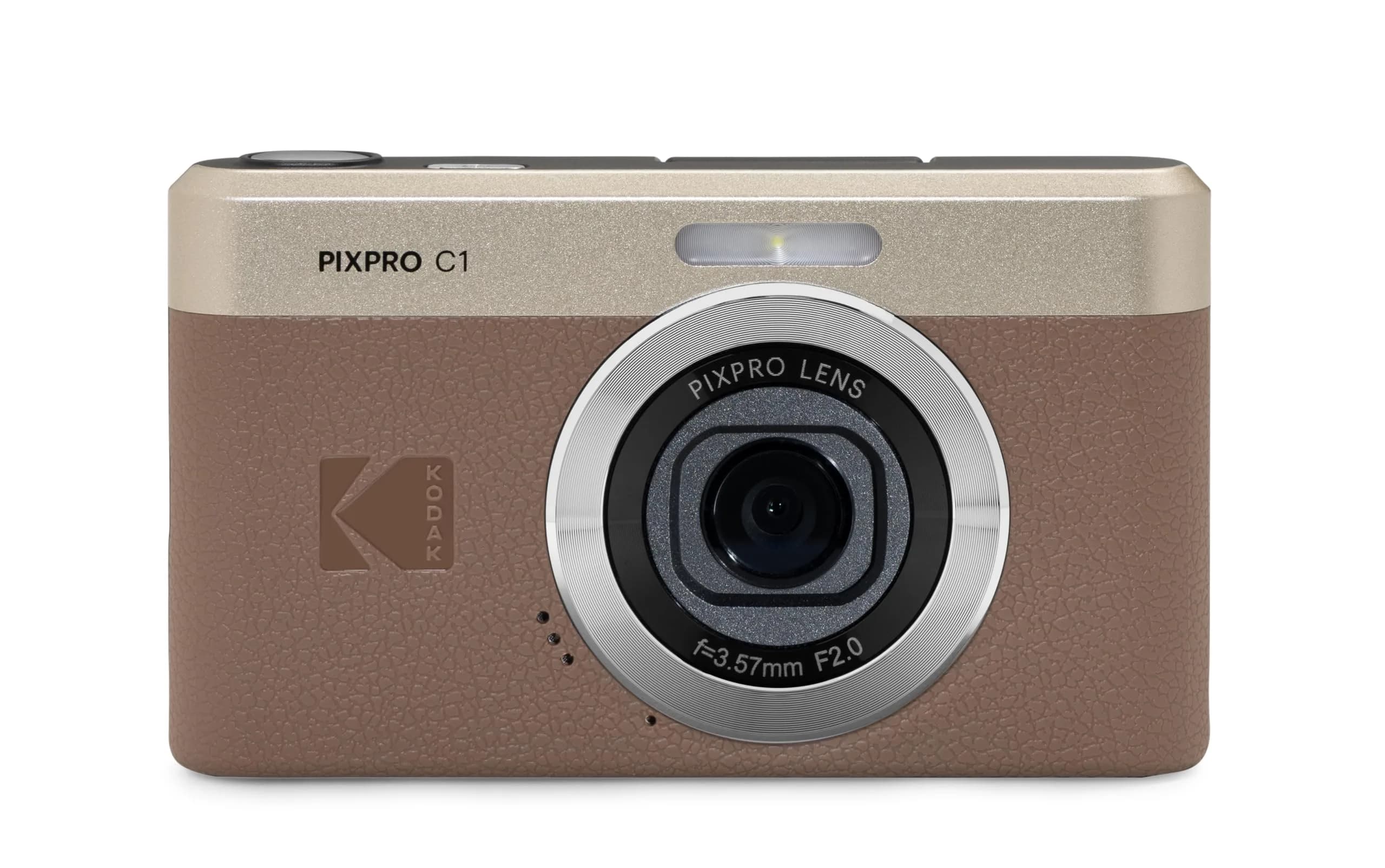 Kodak PIXPRO C1 Compact Digital Camera Brown | 13MP 1/3 BSI CMOS, 26mm F/2 Fixed-Focus, 4x Digital Zoom, 2.8" 180 Degree Tilt LCD, 1080p/60fps, USB-C Charging - view 2