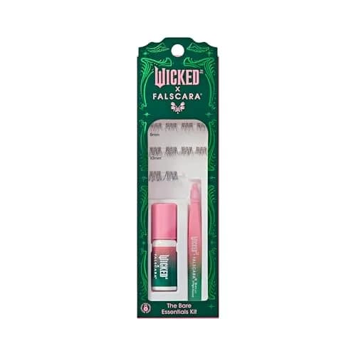 FALSCARA WICKED X False Eyelashes Natural Volume | Blue Glitter, 10 Clusters, 8-10mm, Reusable, DIY Lash Kit with Mini Bond & Applicator thumbnail 1