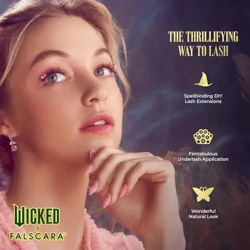 FALSCARA WICKED X False Eyelashes Natural Volume | Blue Glitter, 10 Clusters, 8-10mm, Reusable, DIY Lash Kit with Mini Bond & Applicator thumbnail 3