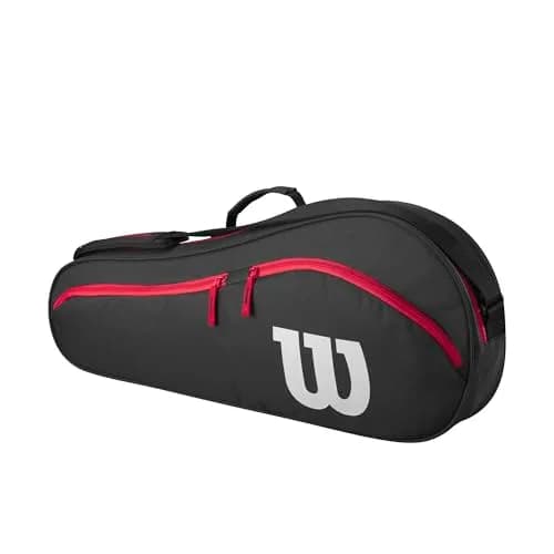 Wilson Advantage 3 Pack Tennis Bag - Black/Red, 76cm (30") x 30cm (12") x 8cm (3") | Holds 3 Rackets thumbnail 1