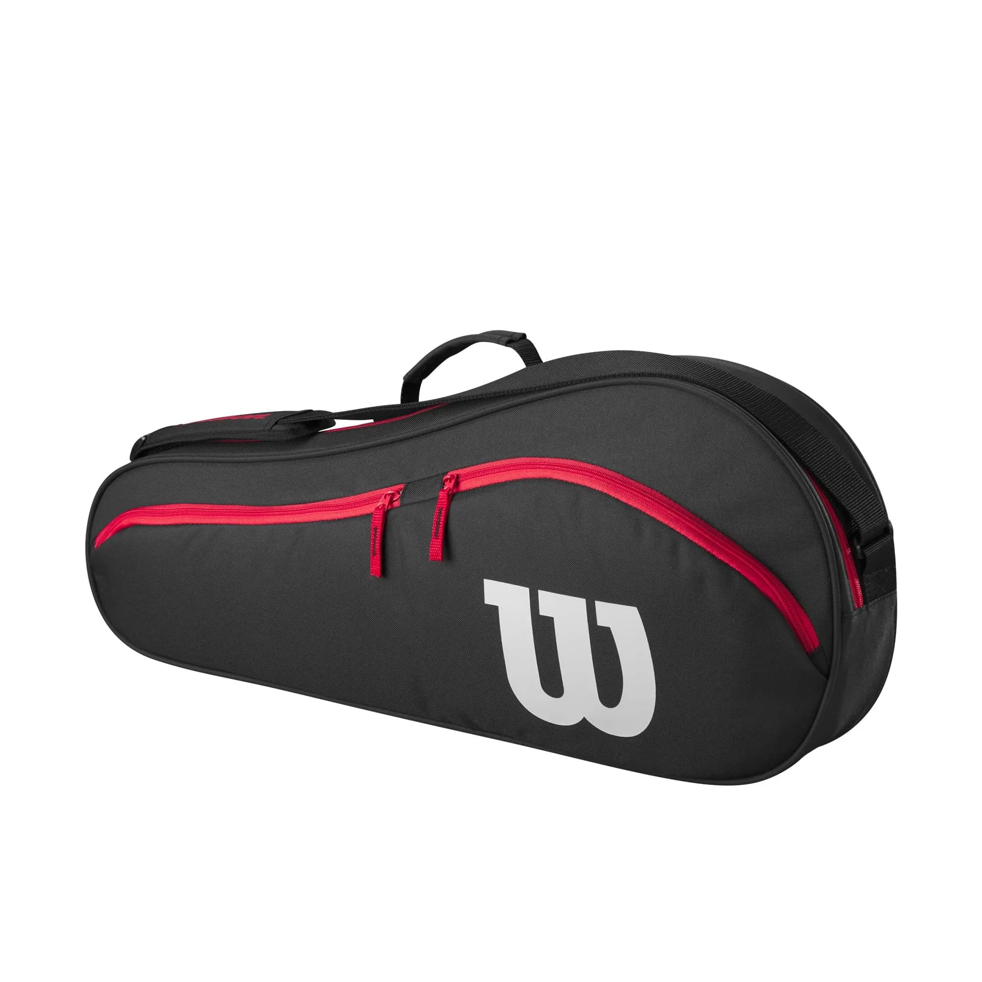 Wilson Advantage Team Triple Tennis Racket Bag - Red/White, 71cm (28") | Holds up to 3 Rackets — Black/Red
