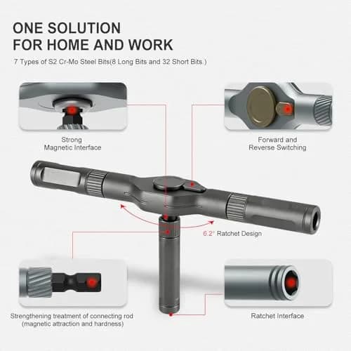 ANVANNA 42 in 1 Magnetic Screwdriver Set | Multi Bit Ratcheting Tool for DIY & Professionals thumbnail 3