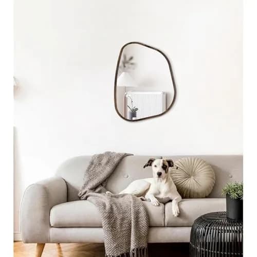 HLFMVWE Asymmetrical Accent Mirror 16"x12" | Irregular Oval Wall Decor for Bedroom & Living Room thumbnail 3