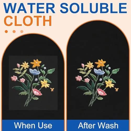 FURWEY Water Soluble Stabilizer for Embroidery,36PCS 8.5x11,Self Adhesive | Wash Away, Printable & Versatile thumbnail 8