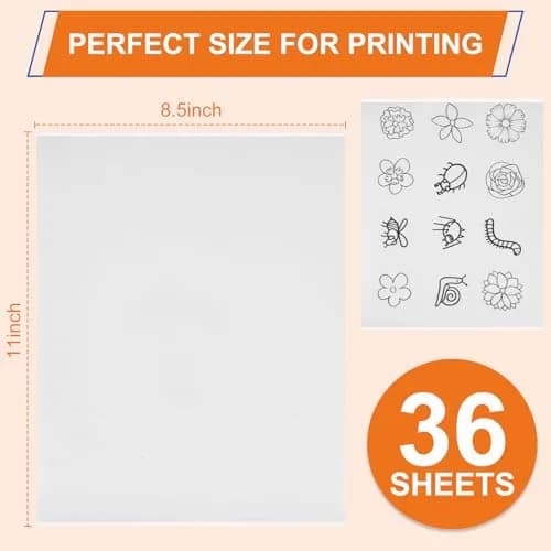 FURWEY Water Soluble Stabilizer for Embroidery,36PCS 8.5x11,Self Adhesive | Wash Away, Printable & Versatile thumbnail 2
