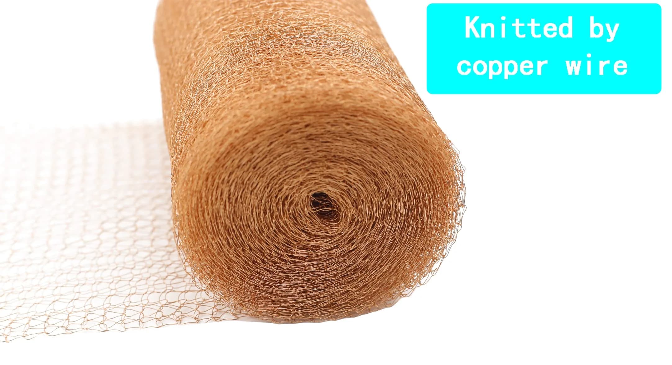 SOTEE Copper Mesh 5 Inches x 100 ft | Pure Copper Fill Fabric for Hole Blocking - view 2