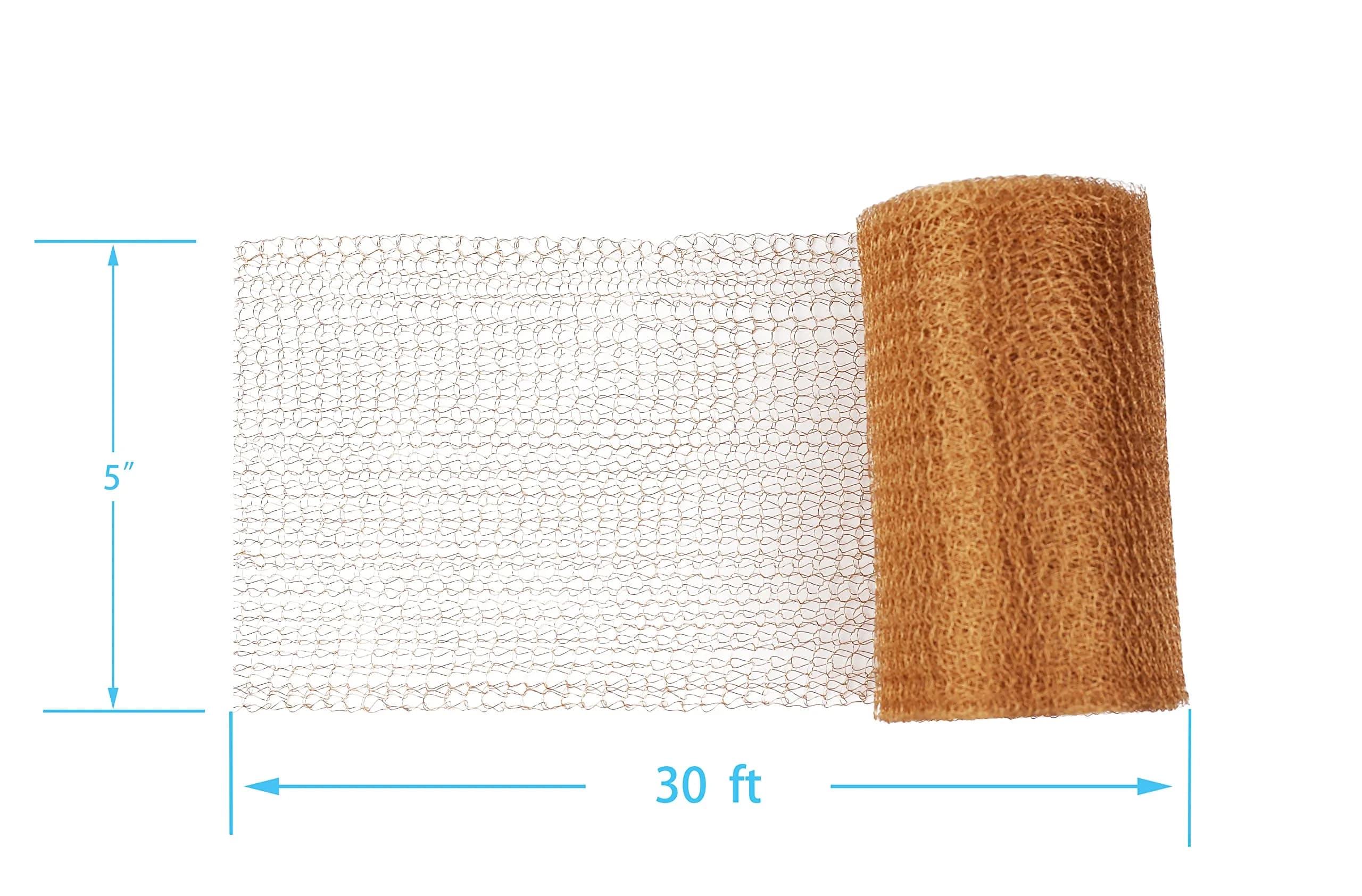 SOTEE Copper Mesh 5 Inches x 100 ft | Pure Copper Fill Fabric for Hole Blocking - view 3
