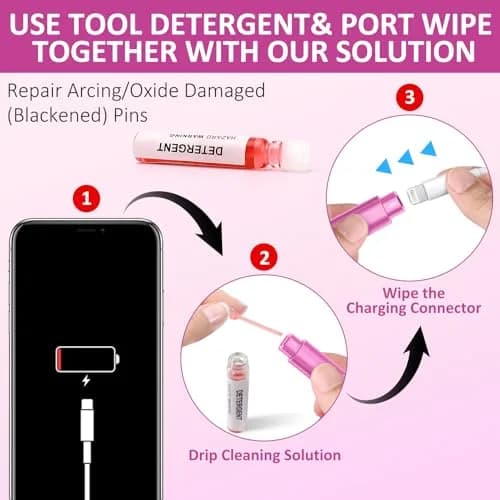 Ordilend Pink Wireless Accessory | iPhone Charging Port & AirPod Cleaner Kit thumbnail 6