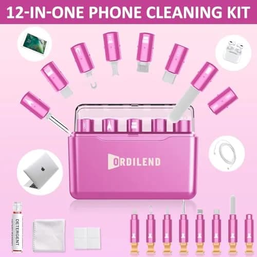 Ordilend Pink Wireless Accessory | iPhone Charging Port & AirPod Cleaner Kit thumbnail 2