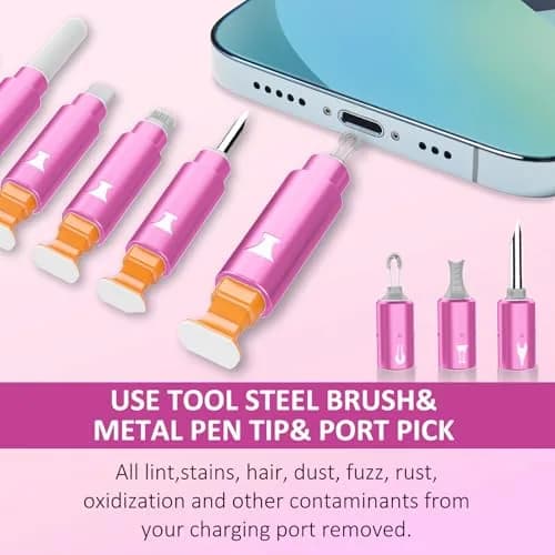 Ordilend Pink Wireless Accessory | iPhone Charging Port & AirPod Cleaner Kit thumbnail 3