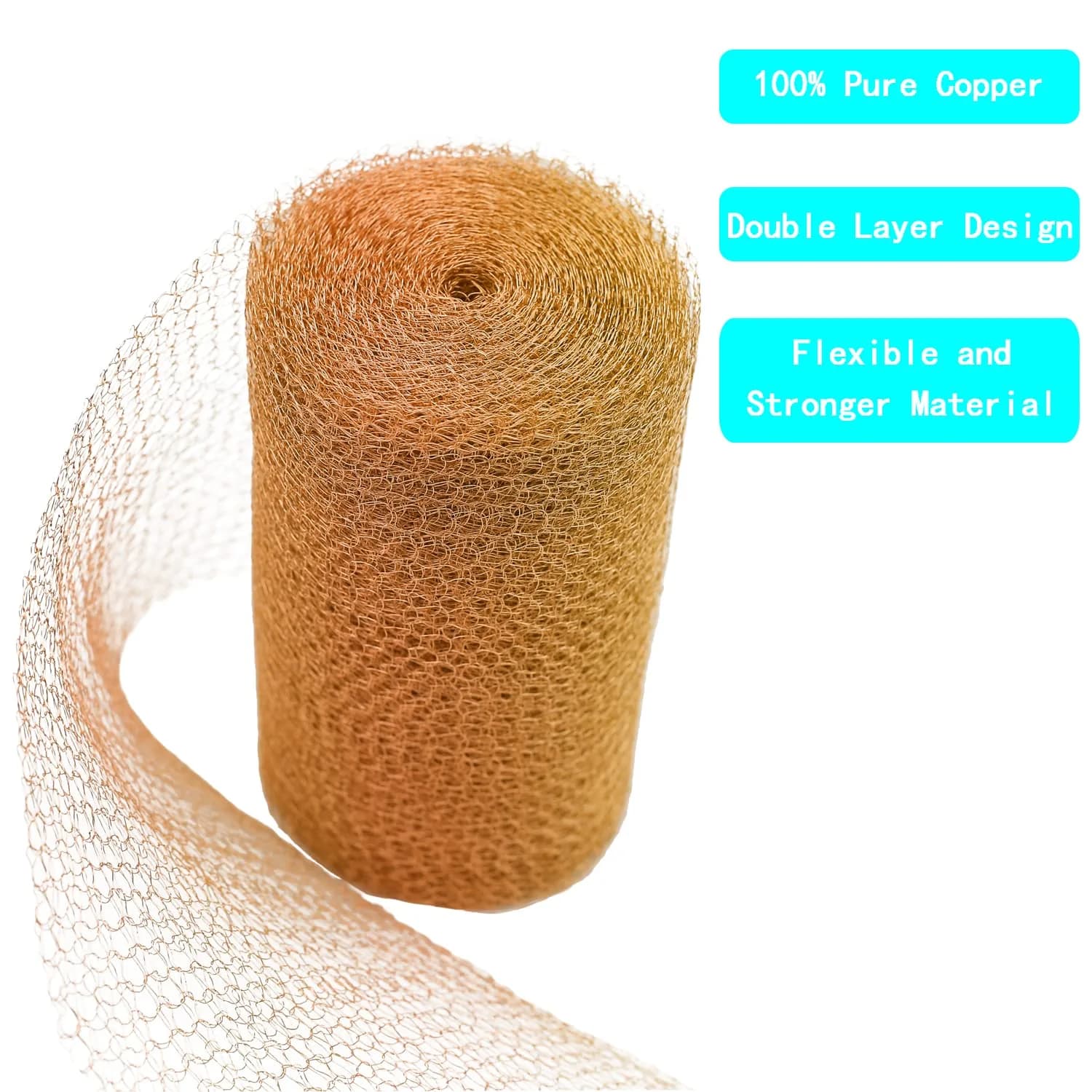 SOTEE 5" x 30' Pure Copper Mesh Fill Fabric for Hole Blocking - view 4