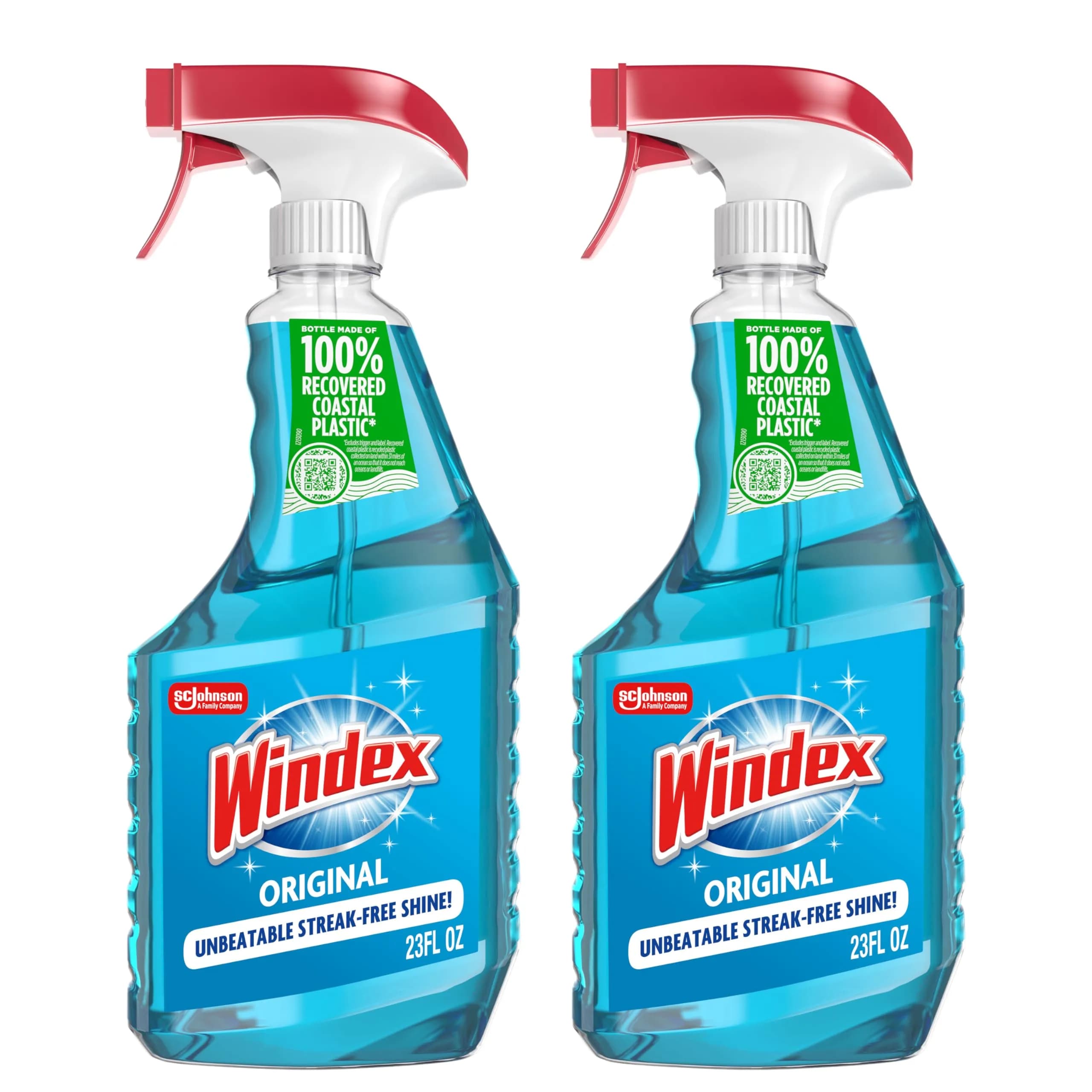 Windex Original Glass Cleaner Spray Bottle 46 fl oz (23 Fl Oz x 2) | Streak-Free Shine for Home Surfaces — 23 Fl Oz