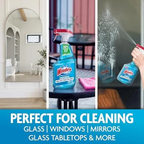 Windex Original Glass Cleaner Spray Bottle 46 fl oz (23 Fl Oz x 2) | Streak-Free Shine for Home Surfaces thumbnail 2