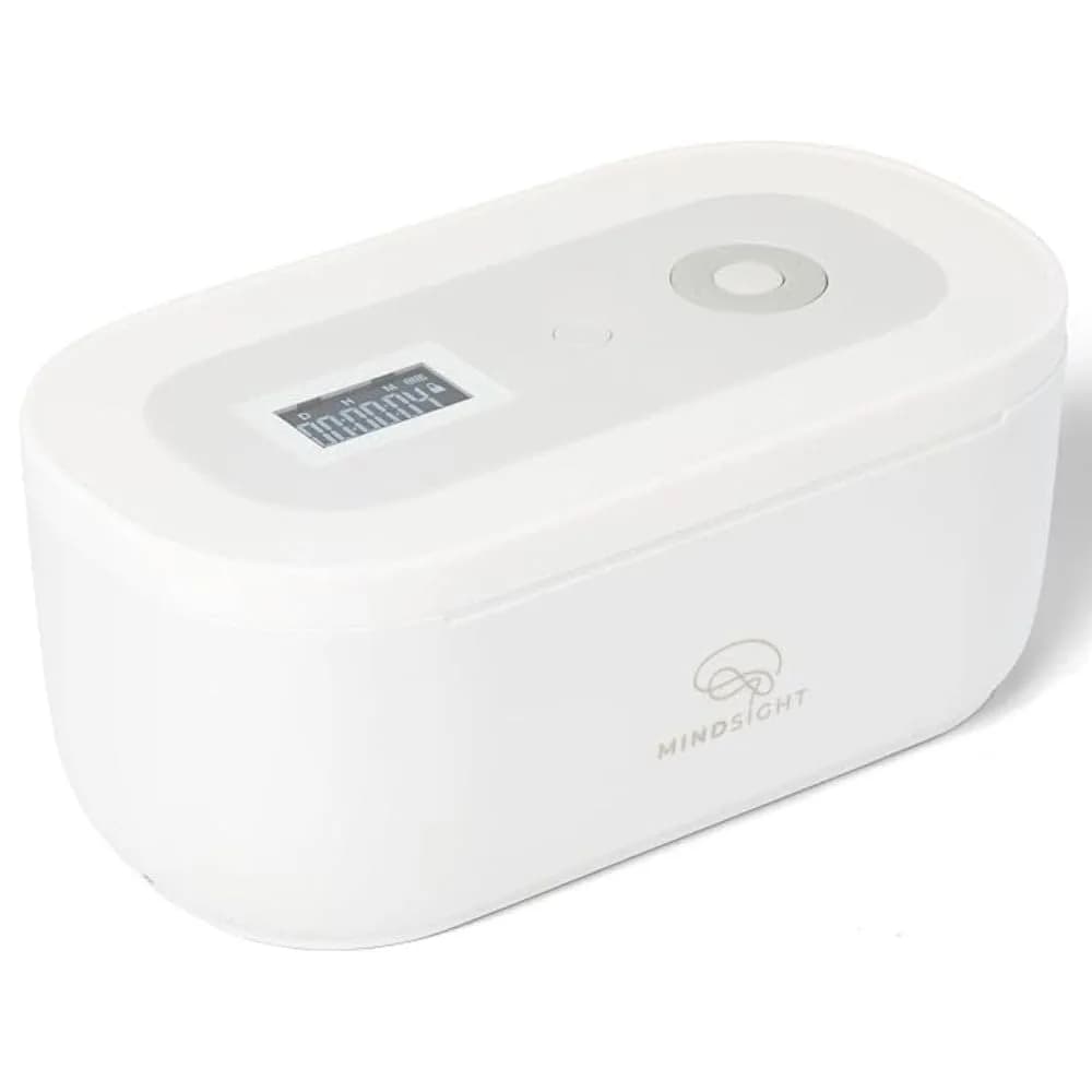Mindsight Timed Lock Box | Unplug from Phones, Video Games, Social Media | 3 Modes | Easy to Use | Out of Sight ~ Out of Mind | Boost Your Mental Wellness — Cloud White