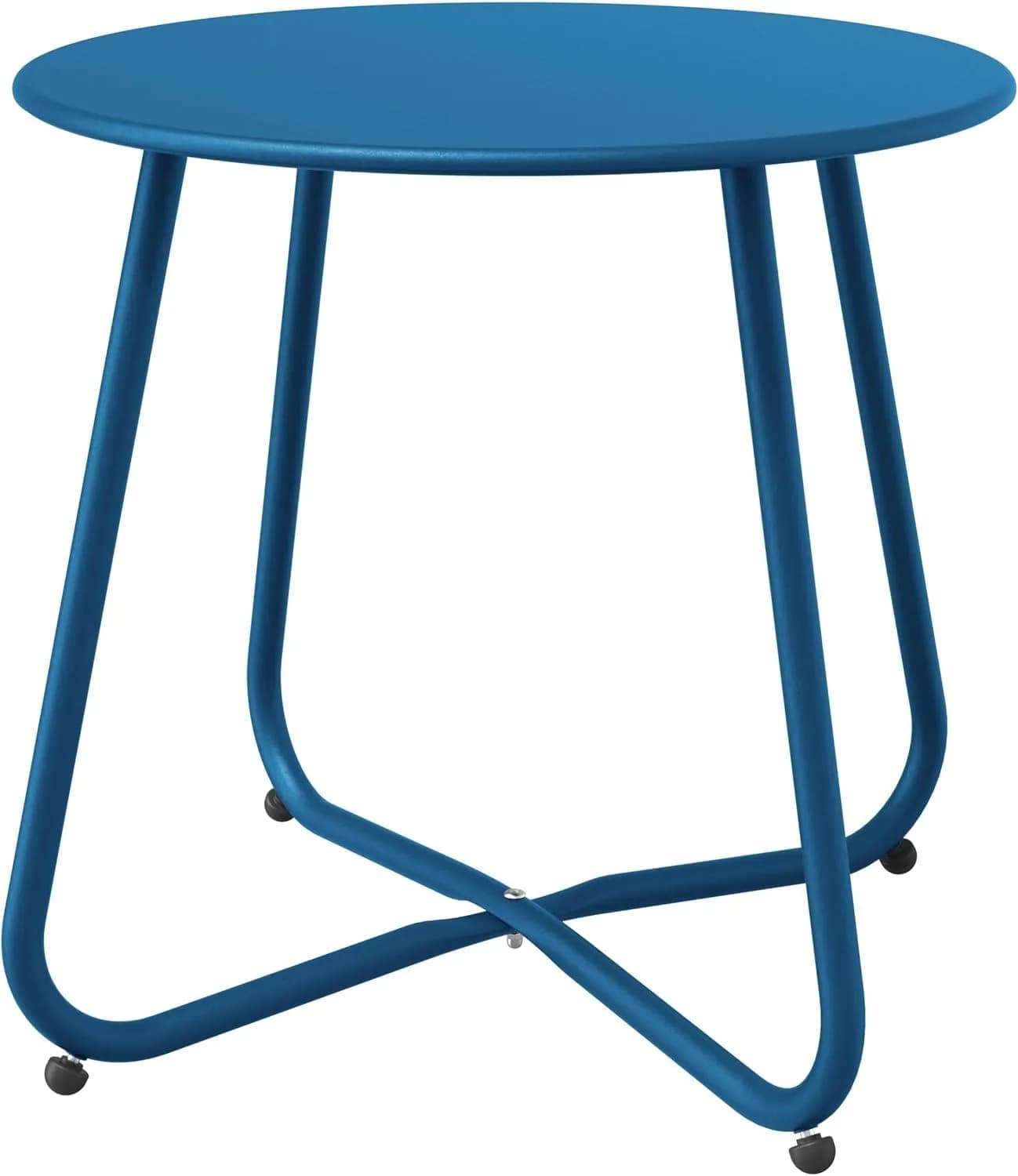 Yardgrace Peacock Blue Patio Side Table, 18" Weatherproof Steel Outdoor Indoor Side Table for Garden, Balcony, Pool & Tailgate - main product image