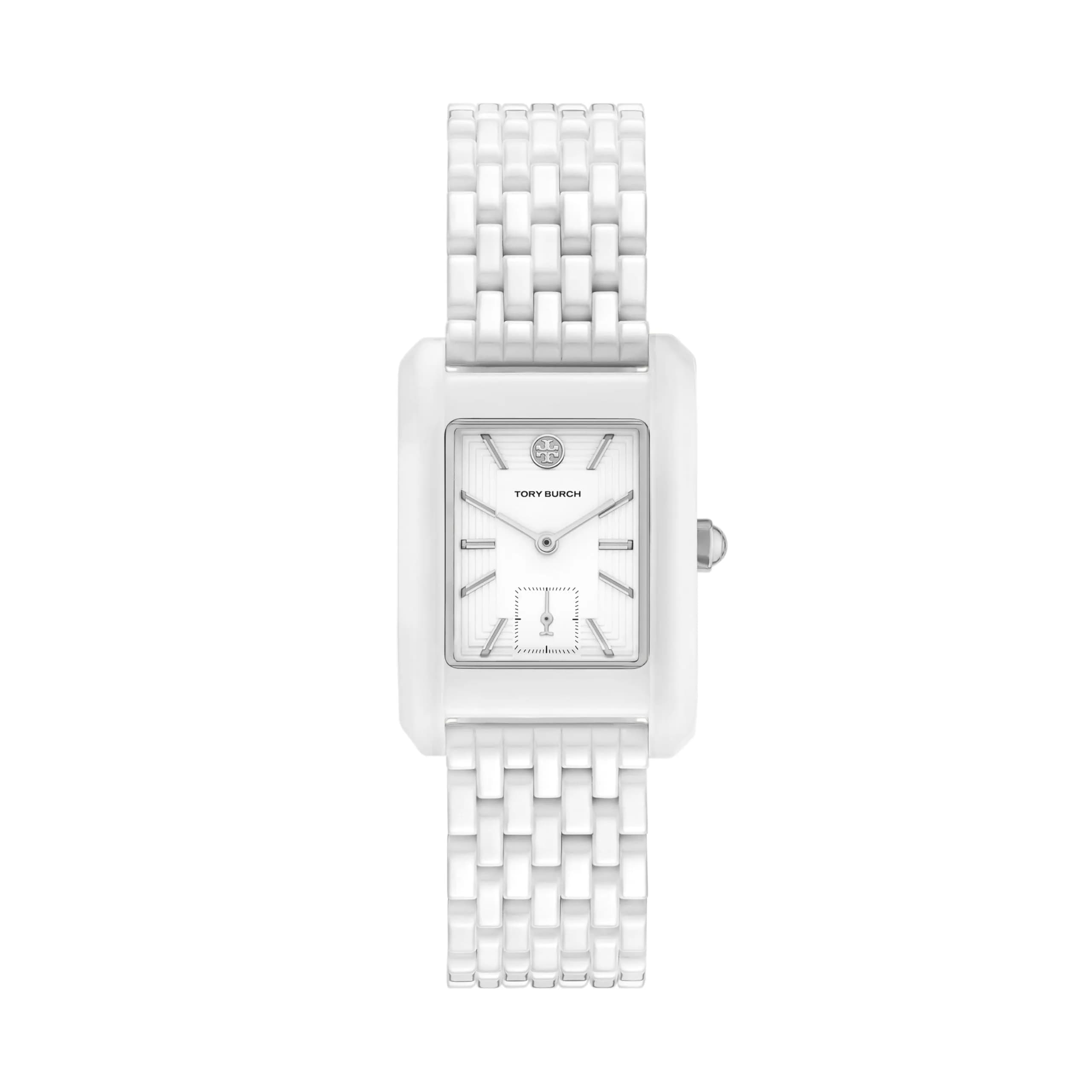 Tory Burch Women's Eleanor Three-Hand White Ceramic Bracelet Watch (Model: TBW1088) | Elegant Minimalist Design for Daily Wear