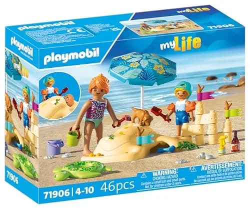 Playmobil Family Fun at the Beach | Imaginative Sandcastle & Waterway Playset for Kids 4-10 thumbnail 1