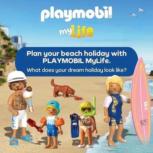 Playmobil Family Fun at the Beach | Imaginative Sandcastle & Waterway Playset for Kids 4-10 thumbnail 6