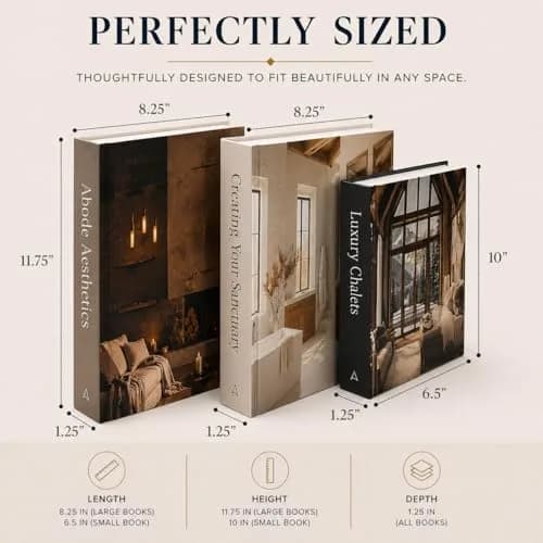 Array & Arrow Decorative Books for Home Decor, Set of 3 Faux Book Storage Boxes with Magnetic Closure, Hidden Storage for Remotes, Keepsakes, Coffee Table, Bookshelf, Living Room Decor thumbnail 6