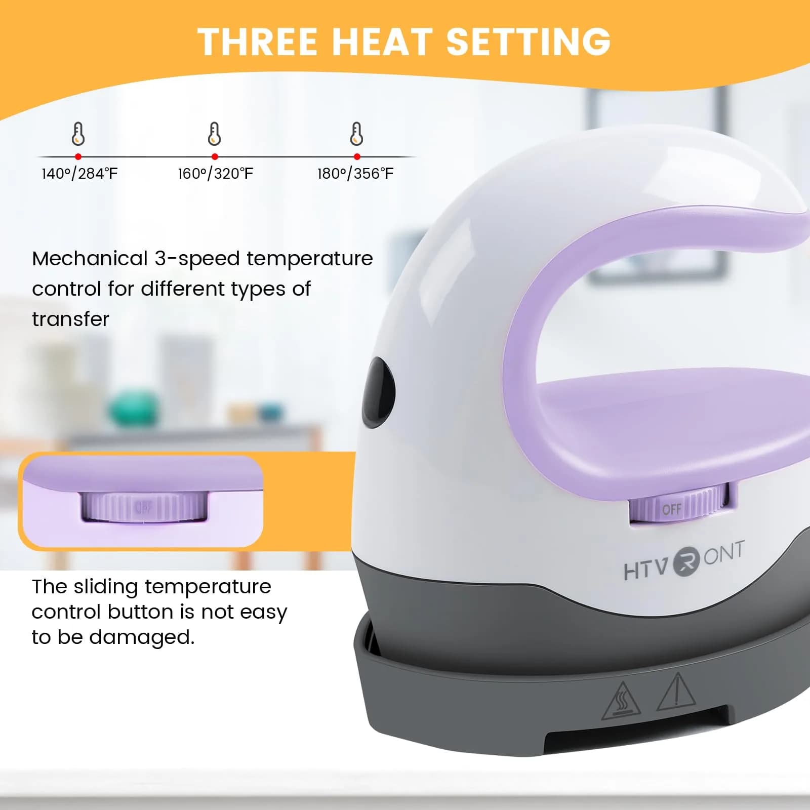 HTVRONT Mini Heat Press Machine, Crafts Edition, Lavender Purple | Compact Heat Transfer Tool - view 2