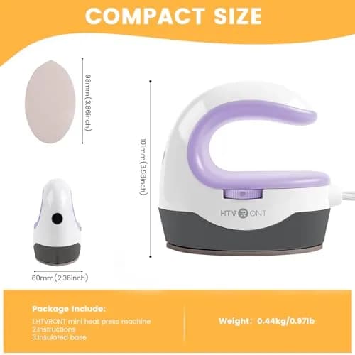 HTVRONT Mini Heat Press Machine, Crafts Edition, Lavender Purple | Compact Heat Transfer Tool thumbnail 3