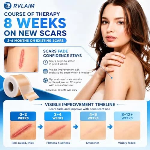Rvlaim Silicone Scar Sheets, Silicone Scar Tape 1.5M | Clinically Proven Scar Treatment for All Skin Types thumbnail 8