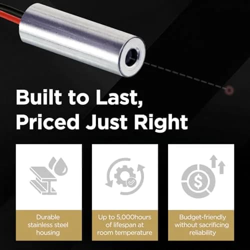 Quarton 780nm IR Dot Laser Module D7xL21mm (2.6-6 VDC) | Class 3R <3mW APC Driver thumbnail 5