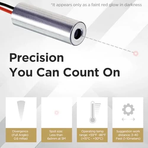 Quarton 780nm IR Dot Laser Module D7xL21mm (2.6-6 VDC) | Class 3R <3mW APC Driver thumbnail 7