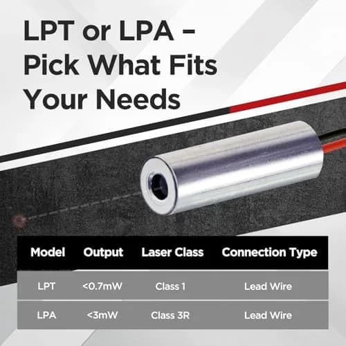 Quarton 780nm IR Dot Laser Module D7xL21mm (2.6-6 VDC) | Class 3R <3mW APC Driver thumbnail 8