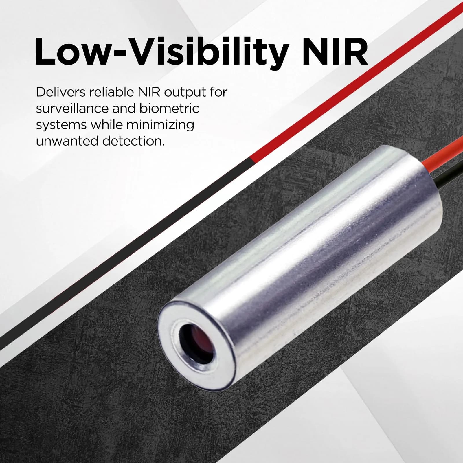 Quarton 780nm IR Dot Laser Module D7xL21mm (2.6-6 VDC) | Class 3R <3mW APC Driver - view 4