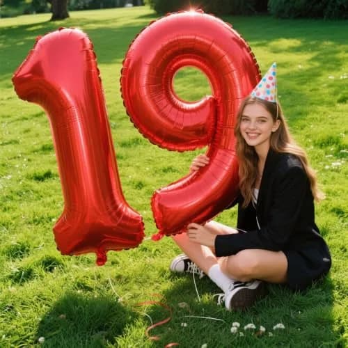 Kelfuoya Red Number 9 Balloon 40 Inch | Jumbo Helium Mylar Foil Digital Balloon for Birthday Party Decorations thumbnail 3