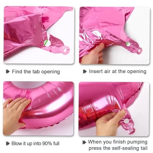 Kelfuoya Pink Number 3 Balloon 40 Inch | Reusable Foil Digital Helium Balloon thumbnail 7
